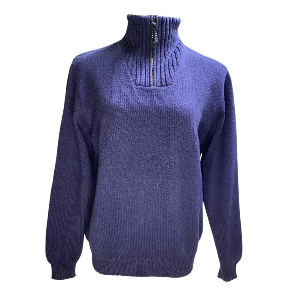 Avon Celli for Bergdorf Goodman 100% cotton quarter zip sweater Medium
